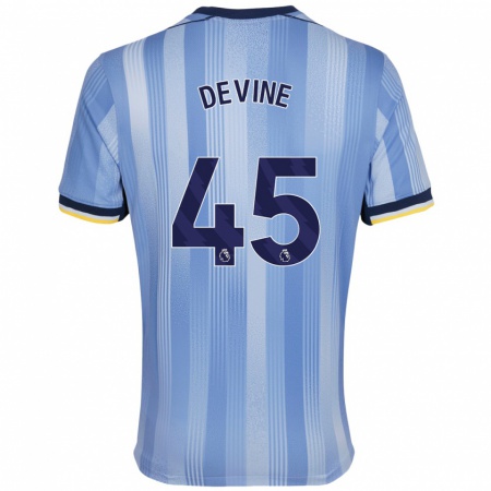 Kandiny Heren Alfie Devine #45 Lichtblauw Uitshirt Uittenue 2024/25 T-Shirt