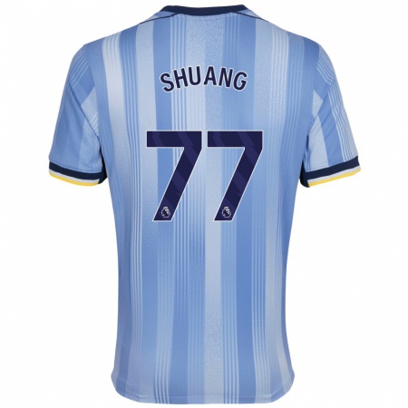 Kandiny Heren Wang Shuang #77 Lichtblauw Uitshirt Uittenue 2024/25 T-Shirt