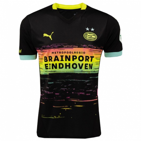 Kandiny Heren Ezechiel Siani Emaga #0 Zwart Geel Uitshirt Uittenue 2024/25 T-Shirt