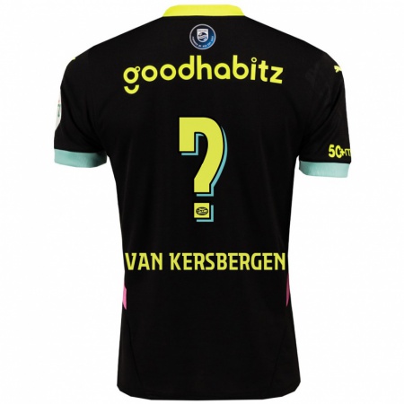 Kandiny Heren Sander Van Kersbergen #0 Zwart Geel Uitshirt Uittenue 2024/25 T-Shirt