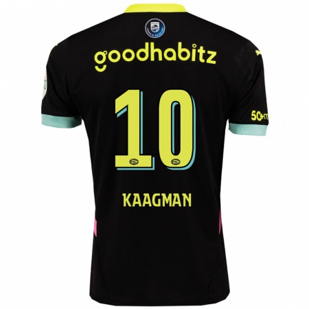 Kandiny Heren Inessa Kaagman #10 Zwart Geel Uitshirt Uittenue 2024/25 T-Shirt