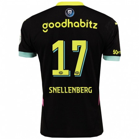 Kandiny Heren Maxime Snellenberg #17 Zwart Geel Uitshirt Uittenue 2024/25 T-Shirt