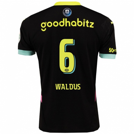 Kandiny Heren Maruschka Waldus #6 Zwart Geel Uitshirt Uittenue 2024/25 T-Shirt