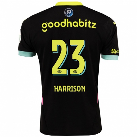 Kandiny Heren Amy Harrison #23 Zwart Geel Uitshirt Uittenue 2024/25 T-Shirt