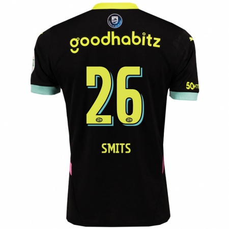 Kandiny Heren Eef Smits #26 Zwart Geel Uitshirt Uittenue 2024/25 T-Shirt