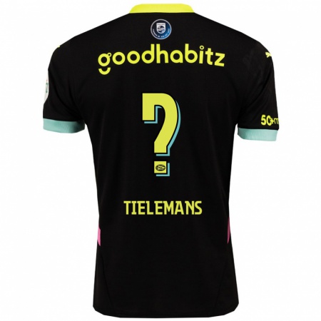 Kandiny Heren Mathijs Tielemans #0 Zwart Geel Uitshirt Uittenue 2024/25 T-Shirt