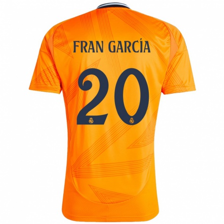 Kandiny Uomo Maglia Fran García #20 Arancione Kit Gara Away 2024/25 Maglietta