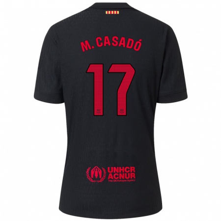 Kandiny Heren Marc Casadó #17 Zwart Rood Uitshirt Uittenue 2024/25 T-Shirt