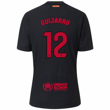 Kandiny Herren Patricia Guijarro #12 Schwarz Rot Auswärtstrikot Trikot 2024/25 T-Shirt Österreich