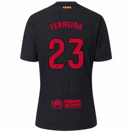 Kandiny Heren Geyse Ferreira #23 Zwart Rood Uitshirt Uittenue 2024/25 T-Shirt