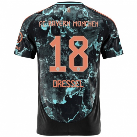 Kandiny Heren Timon Dressel #18 Zwart Uitshirt Uittenue 2024/25 T-Shirt