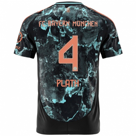 Kandiny Heren Max Plath #4 Zwart Uitshirt Uittenue 2024/25 T-Shirt