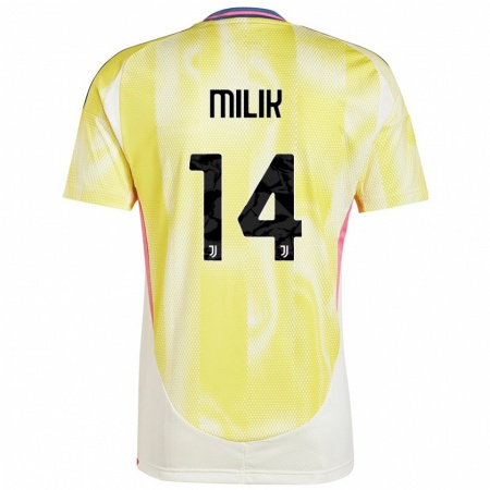 Kandiny Heren Arkadiusz Milik #14 Zonnig Geel Uitshirt Uittenue 2024/25 T-Shirt