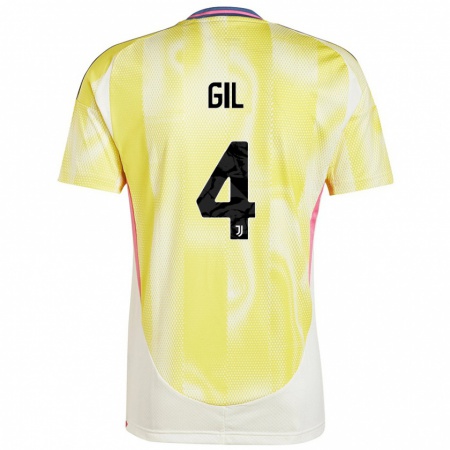 Kandiny Heren Javier Gil #4 Zonnig Geel Uitshirt Uittenue 2024/25 T-Shirt