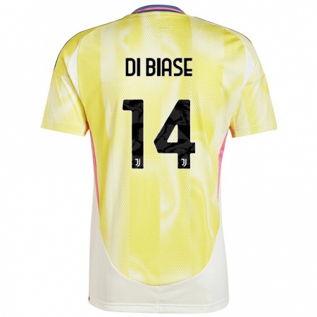 Kandiny Heren Gianmarco Di Biase #14 Zonnig Geel Uitshirt Uittenue 2024/25 T-Shirt