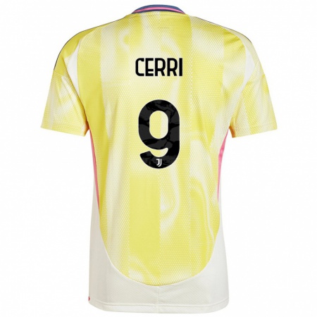 Kandiny Heren Leonardo Cerri #9 Zonnig Geel Uitshirt Uittenue 2024/25 T-Shirt