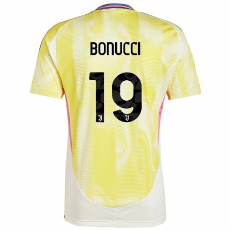 Kandiny Heren Leonardo Bonucci #19 Zonnig Geel Uitshirt Uittenue 2024/25 T-Shirt