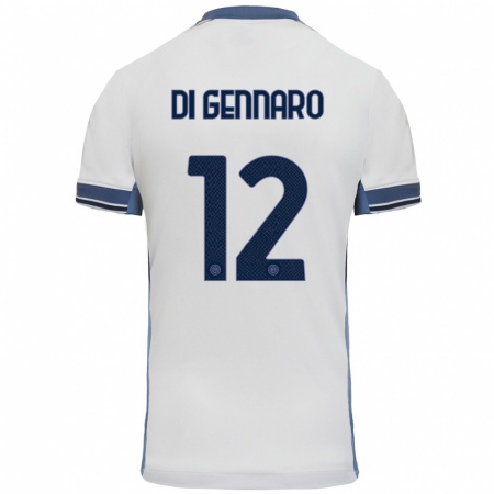 Kandiny Heren Raffaele Di Gennaro #12 Wit Grijs Uitshirt Uittenue 2024/25 T-Shirt