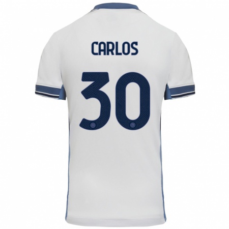 Kandiny Heren Carlos Augusto #30 Wit Grijs Uitshirt Uittenue 2024/25 T-Shirt