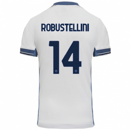 Kandiny Heren Chiara Robustellini #14 Wit Grijs Uitshirt Uittenue 2024/25 T-Shirt