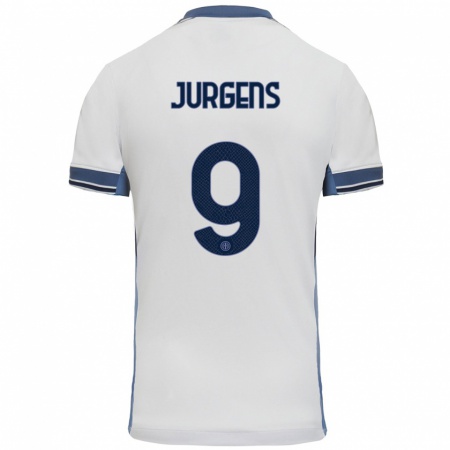 Kandiny Heren Oliver Jurgens #9 Wit Grijs Uitshirt Uittenue 2024/25 T-Shirt