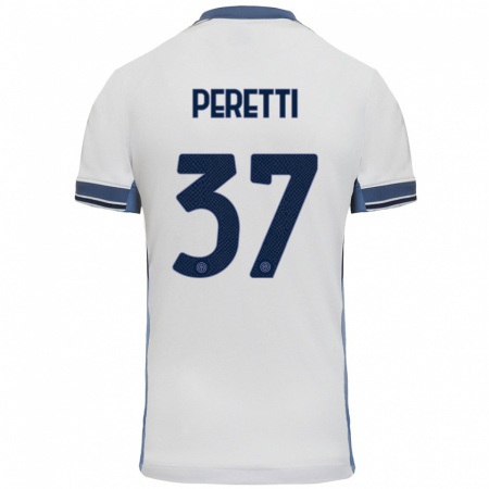 Kandiny Heren Lorenzo Peretti #37 Wit Grijs Uitshirt Uittenue 2024/25 T-Shirt