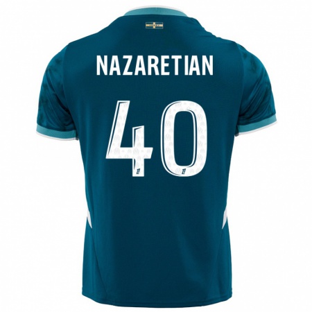 Kandiny Heren Manuel Nazaretian #40 Turkoois Blauw Uitshirt Uittenue 2024/25 T-Shirt