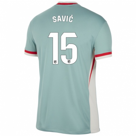 Kandiny Heren Stefan Savic #15 Lichtbeige Blauw Uitshirt Uittenue 2024/25 T-Shirt