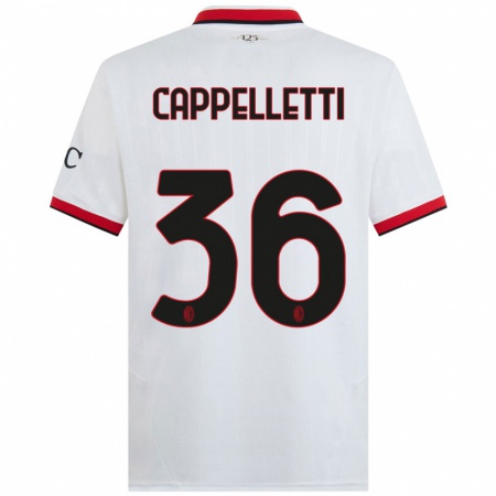 Kandiny Heren Mattia Cappelletti #36 Wit Zwart Rood Uitshirt Uittenue 2024/25 T-Shirt