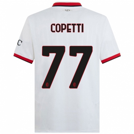 Kandiny Uomo Maglia Matilde Copetti #77 Bianco Nero Rosso Kit Gara Away 2024/25 Maglietta