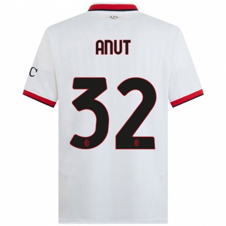 Kandiny Uomo Maglia Niccolo Anut #32 Bianco Nero Rosso Kit Gara Away 2024/25 Maglietta