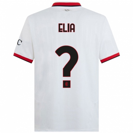 Kandiny Uomo Maglia Emanuele Elia #0 Bianco Nero Rosso Kit Gara Away 2024/25 Maglietta