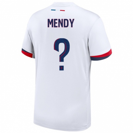 Kandiny Heren Tony Mendy #0 Wit Blauw Rood Uitshirt Uittenue 2024/25 T-Shirt