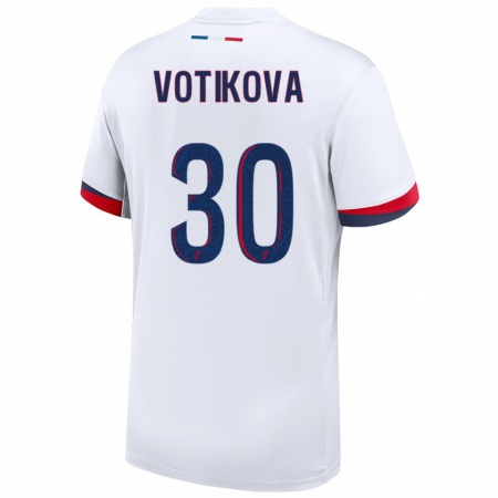 Kandiny Heren Barbora Votikova #30 Wit Blauw Rood Uitshirt Uittenue 2024/25 T-Shirt