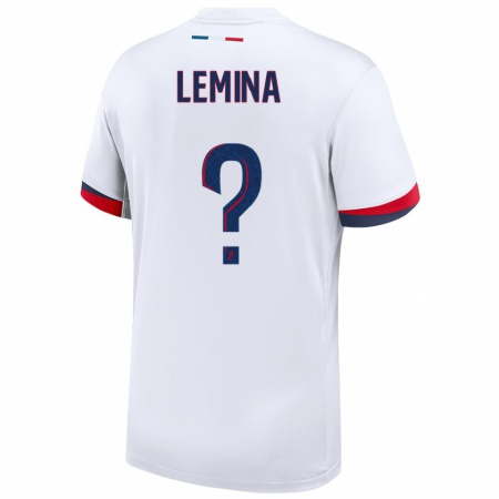 Kandiny Uomo Maglia Noha Lemina #0 Bianco Blu Rosso Kit Gara Away 2024/25 Maglietta