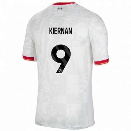 Kandiny Uomo Maglia Leanne Kiernan #9 Bianco Rosso Nero Kit Gara Third 2024/25 Maglietta