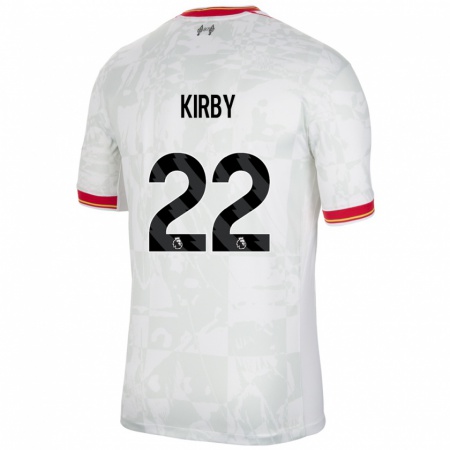 Kandiny Uomo Maglia Faye Kirby #22 Bianco Rosso Nero Kit Gara Third 2024/25 Maglietta