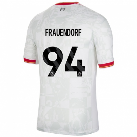 Kandiny Uomo Maglia Melkamu Frauendorf #94 Bianco Rosso Nero Kit Gara Third 2024/25 Maglietta