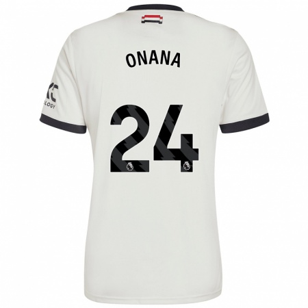 Kandiny Heren André Onana #24 Gebroken Wit Thuisshirt Derde Tenue 2024/25 T-Shirt