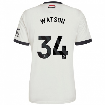 Kandiny Uomo Maglia Emma Watson #34 Bianco Sporco Kit Gara Third 2024/25 Maglietta