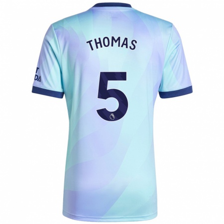 Kandiny Heren Thomas Partey #5 Aqua Thuisshirt Derde Tenue 2024/25 T-Shirt