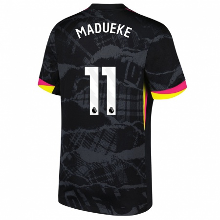 Kandiny Heren Noni Madueke #11 Zwartroze Thuisshirt Derde Tenue 2024/25 T-Shirt