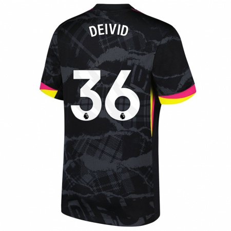 Kandiny Heren Deivid Washington #36 Zwartroze Thuisshirt Derde Tenue 2024/25 T-Shirt