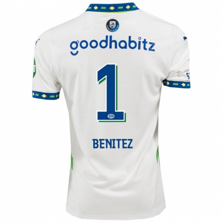 Kandiny Heren Walter Benítez #1 Wit Donkerblauw Thuisshirt Derde Tenue 2024/25 T-Shirt