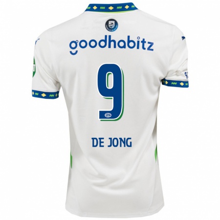 Kandiny Heren Luuk De Jong #9 Wit Donkerblauw Thuisshirt Derde Tenue 2024/25 T-Shirt