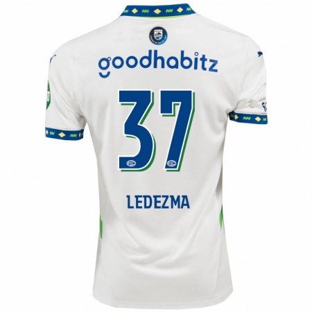 Kandiny Heren Richard Ledezma #37 Wit Donkerblauw Thuisshirt Derde Tenue 2024/25 T-Shirt