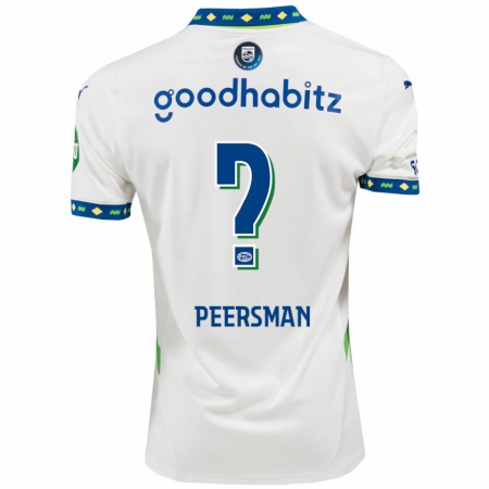 Kandiny Hombre Camiseta Kjell Peersman #0 Blanco Azul Oscuro Equipación Tercera 2024/25 La Camisa