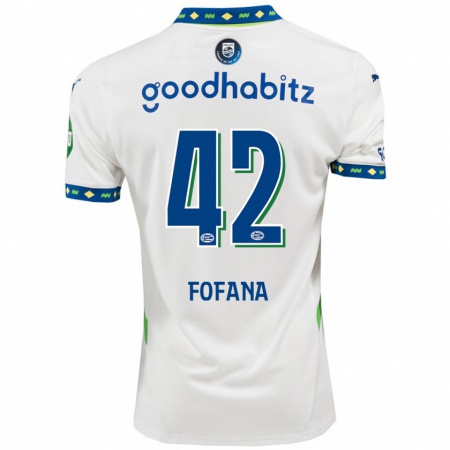 Kandiny Heren Fodé Fofana #42 Wit Donkerblauw Thuisshirt Derde Tenue 2024/25 T-Shirt