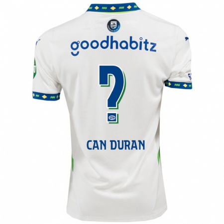 Kandiny Heren Emre Can Duran #0 Wit Donkerblauw Thuisshirt Derde Tenue 2024/25 T-Shirt