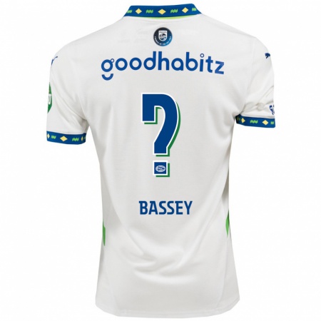 Kandiny Heren Essien Bassey #0 Wit Donkerblauw Thuisshirt Derde Tenue 2024/25 T-Shirt